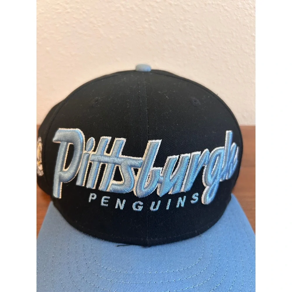 New Era 9FIFTY Pittsburgh Penguins Snapback Hat Black‎ Blue Vintage Hockey NHL